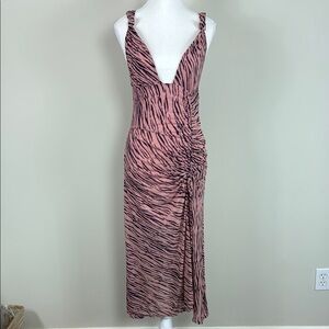 Free People Pink Zebra Print‎ Maxi Dress